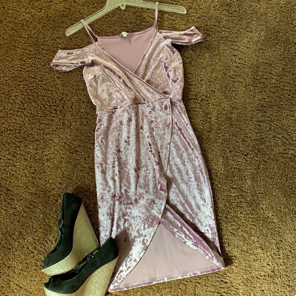Purple Suade asymmetric dress